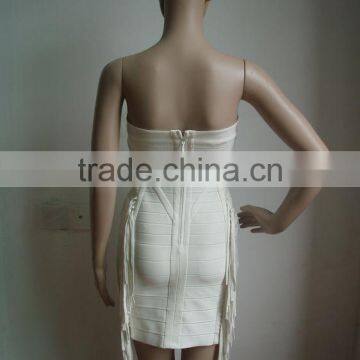 Hot Selling Fringe Bandage Dress Rayon Knitted Elatic Bandage Dress Backless Bandage Bodycon Dress Party Dresses photo-5