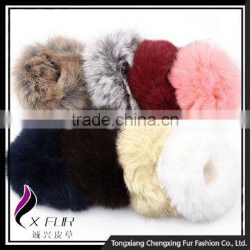 CX-E-01 Girls Cute Genuine Rabbit Fur Elastic Hairband