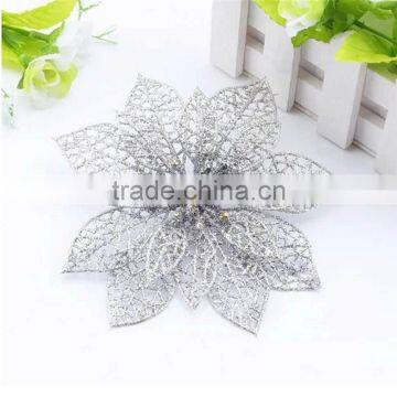 10cm Artificial Christmas Flowers, Christmas Garlands Rattan Christmas Tree Decorations photo-4