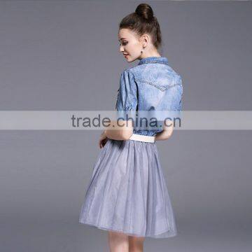 MAXNEGIO Women Fashion False Two-piece Bubble Dress Casual Women Gauze Dresses photo-2
