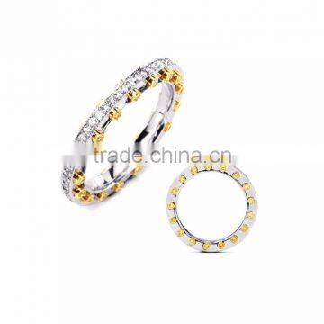 Two Tone Plated Rings, New Fashion rings, CZ studded Ring