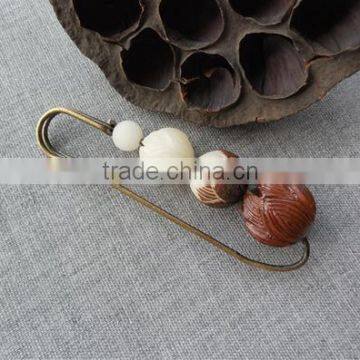 High End Handmade Bodhi Beads Brooch Emo Style Bodhi Safety Pins for Scarf Accessories photo-2