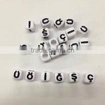 fashion custom design Zodiac letter beads charm white zodiac alphabet CCB beads charms for diy bracelets jewelry