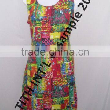 Round Neck Print Polyster Ladies Dress photo-2