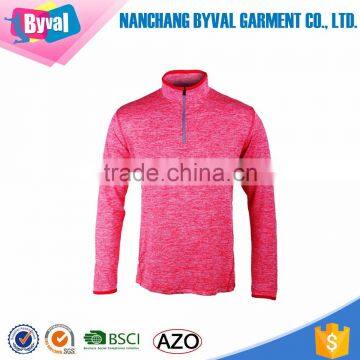 Women's Dry Fit Half Zip Neck Long Sleeve Sports Shirt Custom Zip Polyester Shirts photo-3