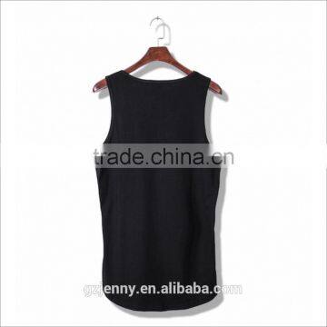 Women Black Plus Size Round Hem Tear Holes Tops Longline Tank Top photo-4