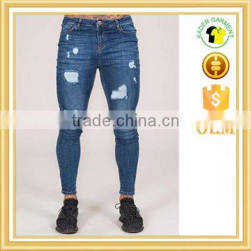 Fashion style jeans pent men skinny distressed jeans custom your brand