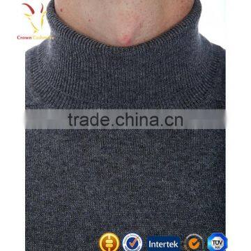 High Neck 100% Wool Cashmere Knit Men Sweater photo-3