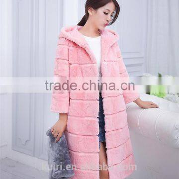 Rex Rabbit Fur Coat With Hood Thick Real Rabbit Fur Coat Winter Jacket for Women Genuine Fur Coat Customize Female Clothing photo-2