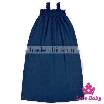 Kids Plain Purple Ruffle Halter Sleeveless Design Baby Girl Soft Evening Smoking Maxi Dress Model Long Skirt photo-2