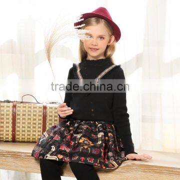 S32503W Hight Quality 100% Cotton Baby Girls Sweater Design Embroidery V-neck Kids Sweaters photo-3