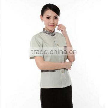 custom perfect fit chinese restaurant nice design hotel housekeeping uniform in guangzhou