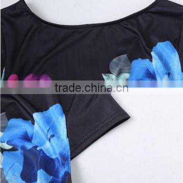 Women Polyester One-piece Printed Floral Vintage Style Dress photo-3