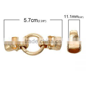 Hook Clasps For Leather Bracelet Skull Halloween Gold Plated 5.7cm x 25.0mm photo-2