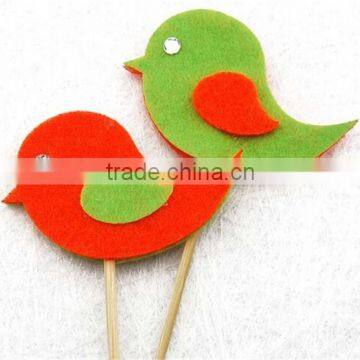 10 Handmade Felt Bird Cupcake Topper Cake Decorations Birthday Baby Shower photo-4