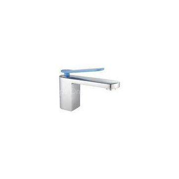 Blue Color Single Lever  Basin Mixer Taps Deck Mounted BrassHot Cold Water