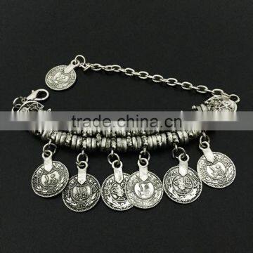 Turkish Jewelry Bohemian Ethnic Silver Coin Bracelet Anklet Gift photo-3