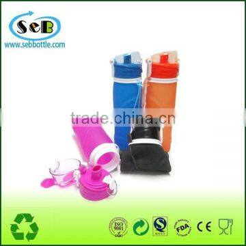 2016 Novelty Gifts Best Eco Friendly Small Silicon Squeeze Bottles Foldable Water Bottle With Flip Lid photo-3