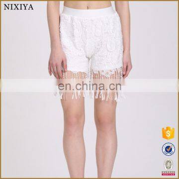 custom color cheap white and black womens shorts white pants