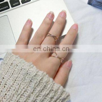 Korean Minimalist Cross Hollow Alloy Ring Above Knuckle Ring photo-2