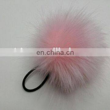 Fluffy and cute baby elastic hair band with faux fur ball