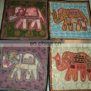 coloured ELEPHANT PATCHWORK CUSHION COVERS LOT OF 100 PCS