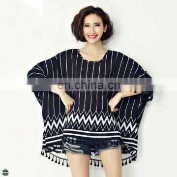 T-B015 Modern Design Fancy Casual Blouse for Fat Woman