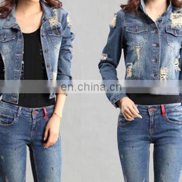 wholesale distressed denim jackets -latest women Denim Jeans varsity jackets / Denim jackets / high quality Denim Jeans