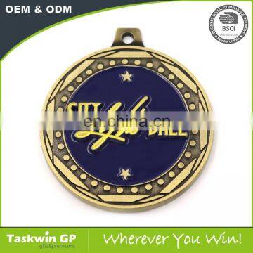 promotional cheap custom logo medal with antique brass plating