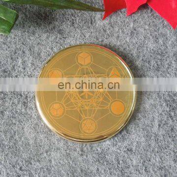 round shaped printing logo metal plate for furniture clothing and bag