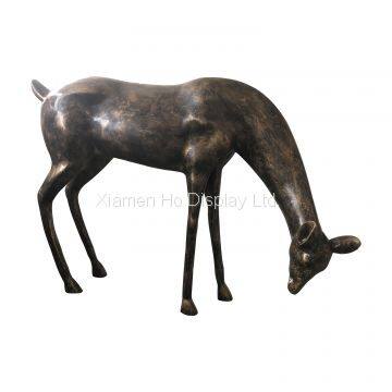 Ho Display Artificial Deer Christmas Decoration Life Size Fiberglass Reindeer Statue photo-3