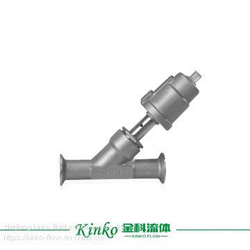 stainless steel pneumatic clamp angle seat valve for water treatment, beverage filling equipment