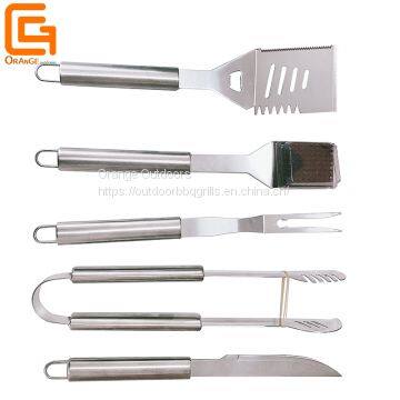 5 Pieces BBQ Tools Included Turner Cleaning Brush Fork Knife & Tong Tool Set
