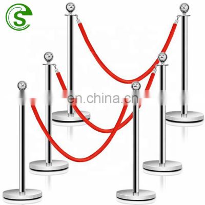 Vip Interior Red Velvet Rope and Gold Queue Line Barrier Stand