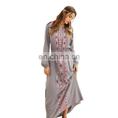 2021 hot style bohemian clothes new long-sleeved long skirt women's loose autumn fashion elegant casual long skirt