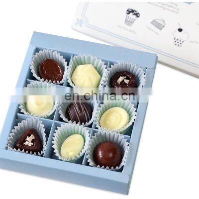 Wholesale chocolate box with dividers custom empty square chocolate cardboard trays gift packages