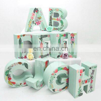 Empty Number shaped a b c paper gift box letter a-z shape packaging boxes wholesale