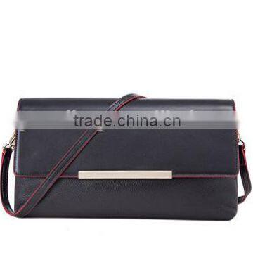 Cow Nappa and Pebbled Pattern Leather Shoulder Long Strip Messenger Bag for Ladies photo-2