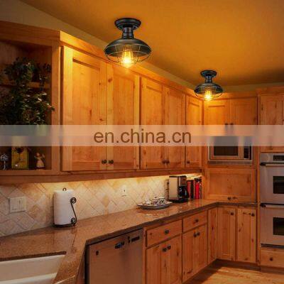 2021 Vintage Metal Cage Pendant Lighting Semi Flush Mounted Iron Ceiling Light Lamp Hanging Chandelier photo-4