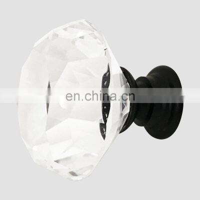 Luxury style crystal diamond handle large diamond kitchen cabinet handles glass Door Knobs