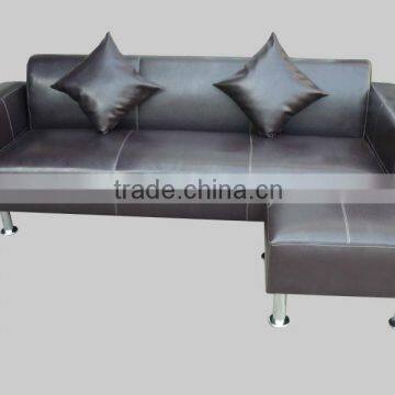 Armrest Leather Sofa with Stool Corner Sofa designs