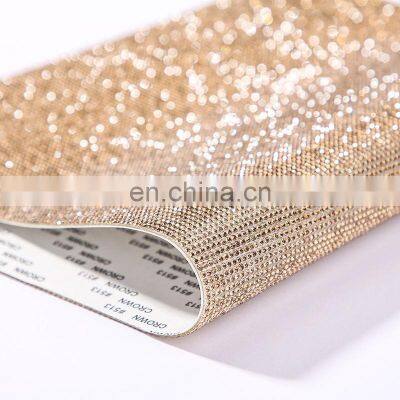 Manufacturer Supply 24*40cm Rhinestones Adhesive Drill DIY Decorative Mobile Phone Accessories Double-sided Rhinestones Banding