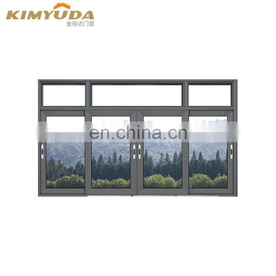 Replacement Modern House Window Bullet Proof Aluminum Sliding Glass Windows With Thermal Break And Insect Screen