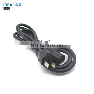 Fast delivery American standard 14 awg 2 pin plug standard extension cord cable usa power cord