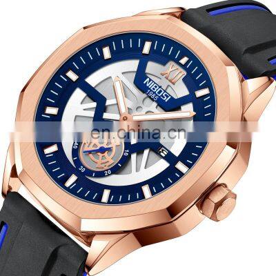 NIBOSI Fashion Luxury Men Watches Top Brand Luxury Quartz Wristwatch Sport Waterproof Chronograph Male Clock Custom Logo Watch