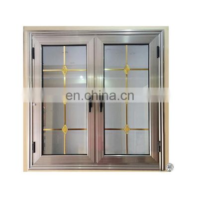 window glass veranda aluminium casement window with grills