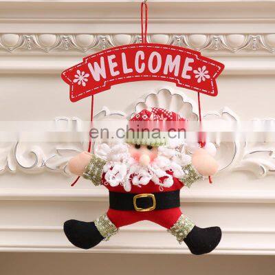 Merry Christmas Cute Santa Claus Snowman Door Hanging Christmas Tree Home Decor Ornaments Xmas Gift New Year Decoration
