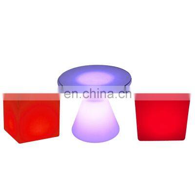 plastic cocktail table cube seating led glow bar furniture tavolo e sedie da bar