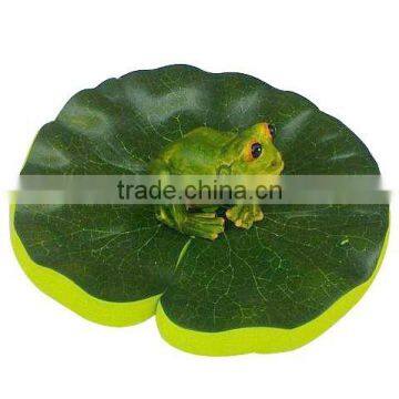 dia 8" Pond Floating Lotus Leaf for water garden decoration with one Frog