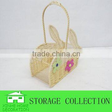 Handmade Decorative Rabbit Easter Paper Basket photo-3